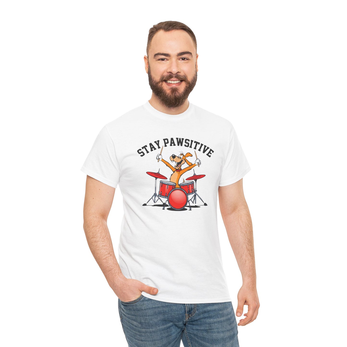Stay Pawsitive - Dog Playing Drums