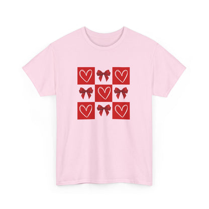 Retro Checkered Valentine's Day Coquette Bow
