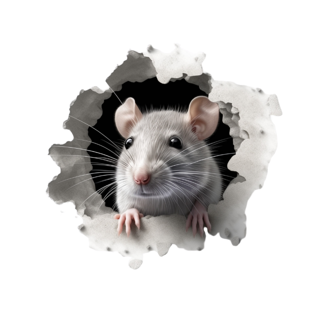 3D Mouse Peeking From Hole