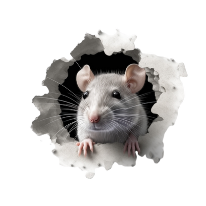 3D Mouse Peeking From Hole